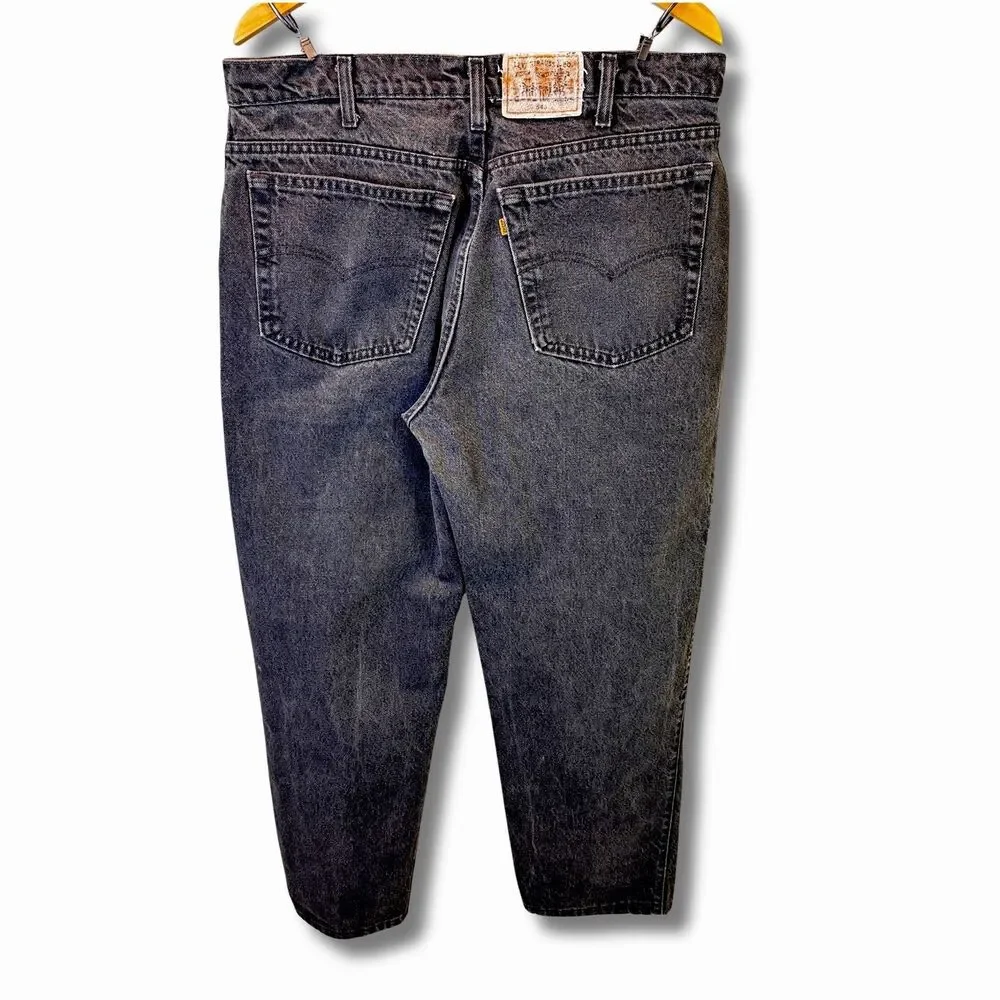 VTG 90s Y2K Levis 545 Baggy Jeans Mens 38 x 34 Black Loose Fit Orange Tab